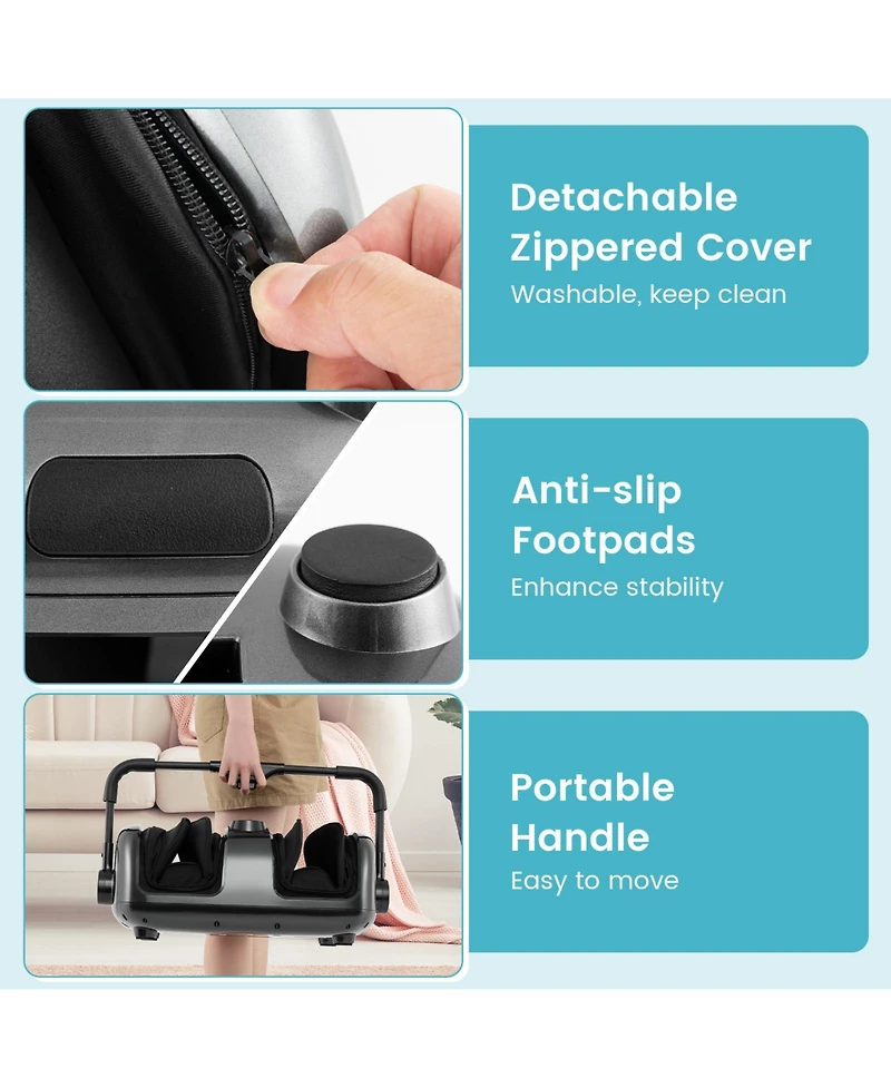 Sugift Foot and Calf Massager with Heat for Blood Circulation Pain Relief