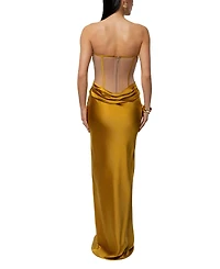 Jluxlabel Women's Regal Rising Satin Maxi Dress