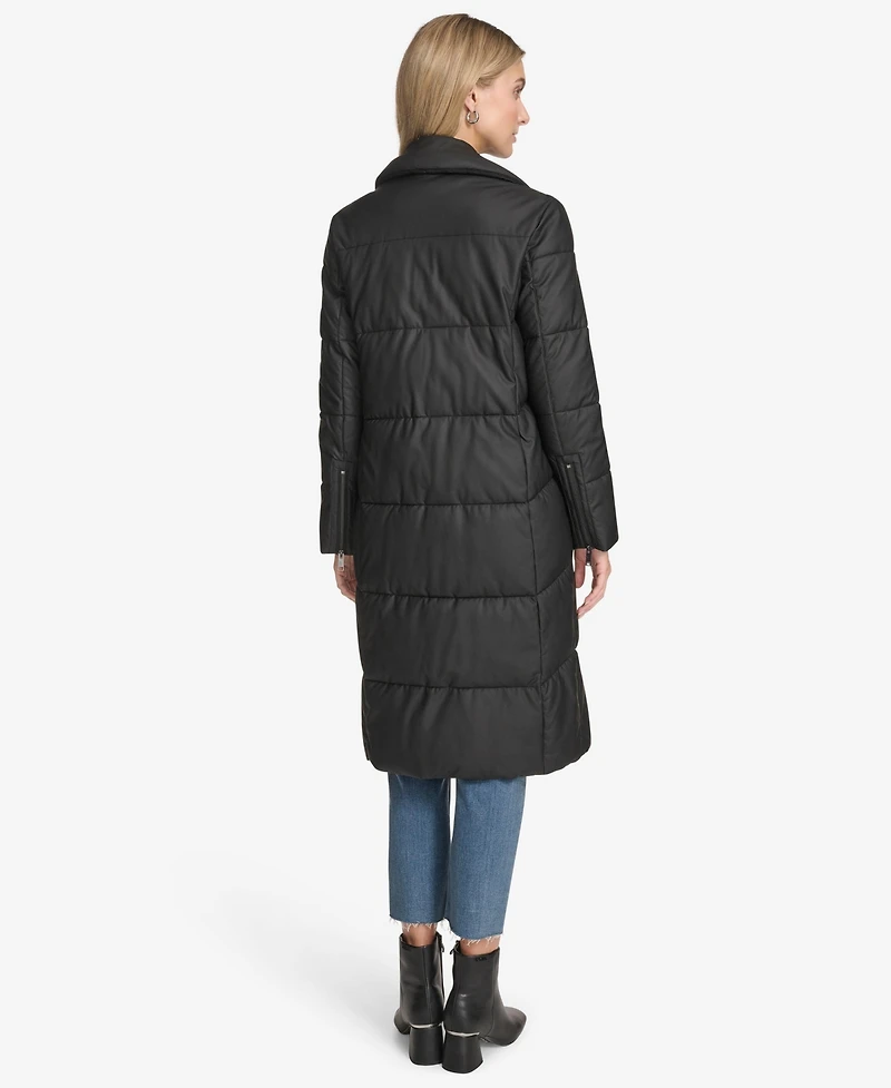 Andrew Marc Women's Farren Quilted Faux Leather Puffer