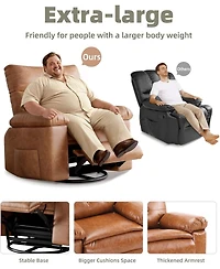 gaomon 27'' Oversized Massage Recliner Chair for Adults, Lounge with Vibrating and Heating
