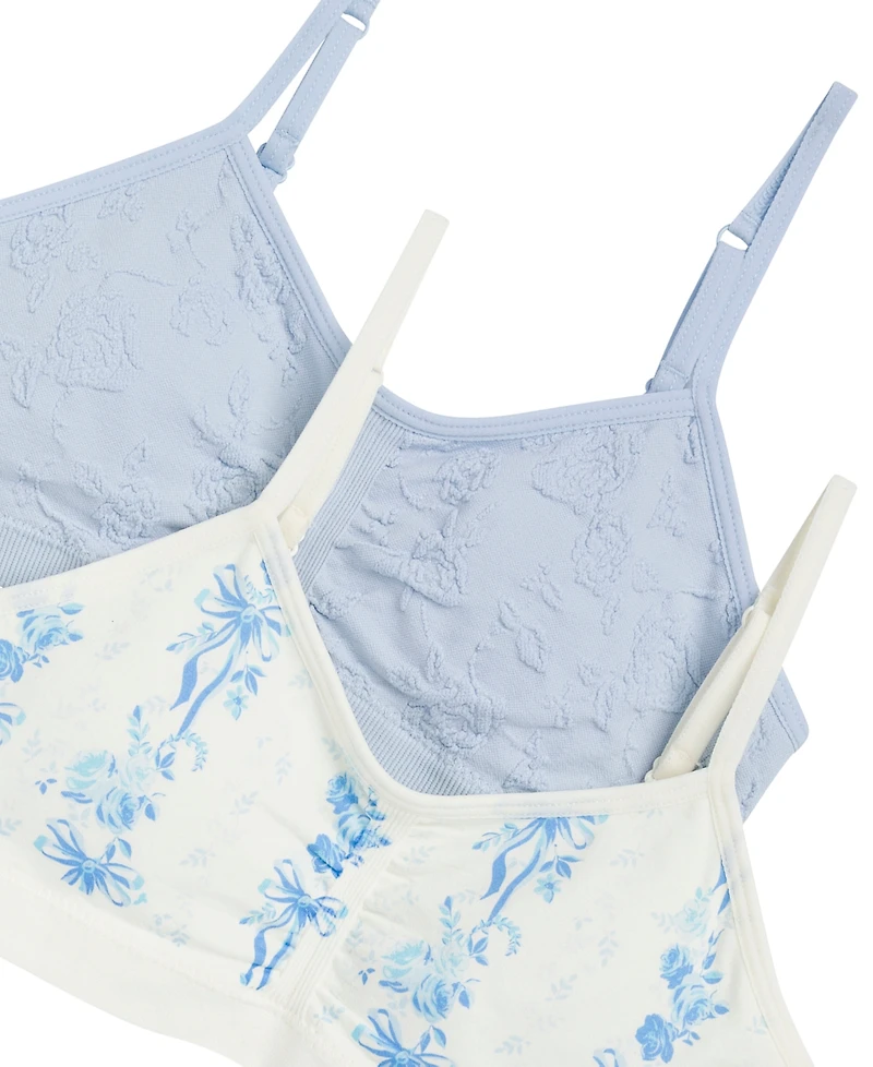 Maidenform Big Girls Seamless Ruched Crop Bras, Pack of 2