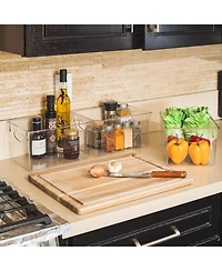 Sorbus 4 Pack Small Clear Storage Bins - for Kitchen, Cabinet Organizer, Pantry & Refrigerator