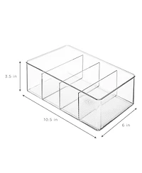 Sorbus 2 Pack Storage Bins with Dividers - Store Tea Bags, Seasonings, Drink Packets, Oatmeal