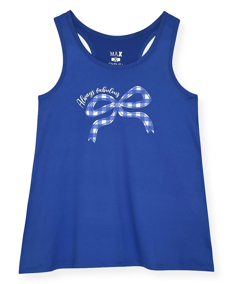 Max & Olivia Girls' 7-16 Gingham Tank Top, Short Pants Scrunchie, 3-Piece Set