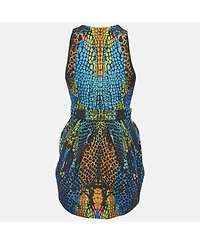Pre-Owned Alexander Mcqueen Womens Multicolor Printed Cotton Blend Mini Dress