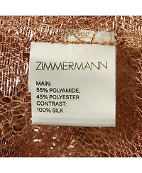 Pre-Owned Zimmermann Womens Rose Gold Lace Mini Dress