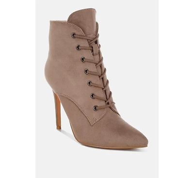 London Rag Nesta Stiletto Heel Lace Up Boots