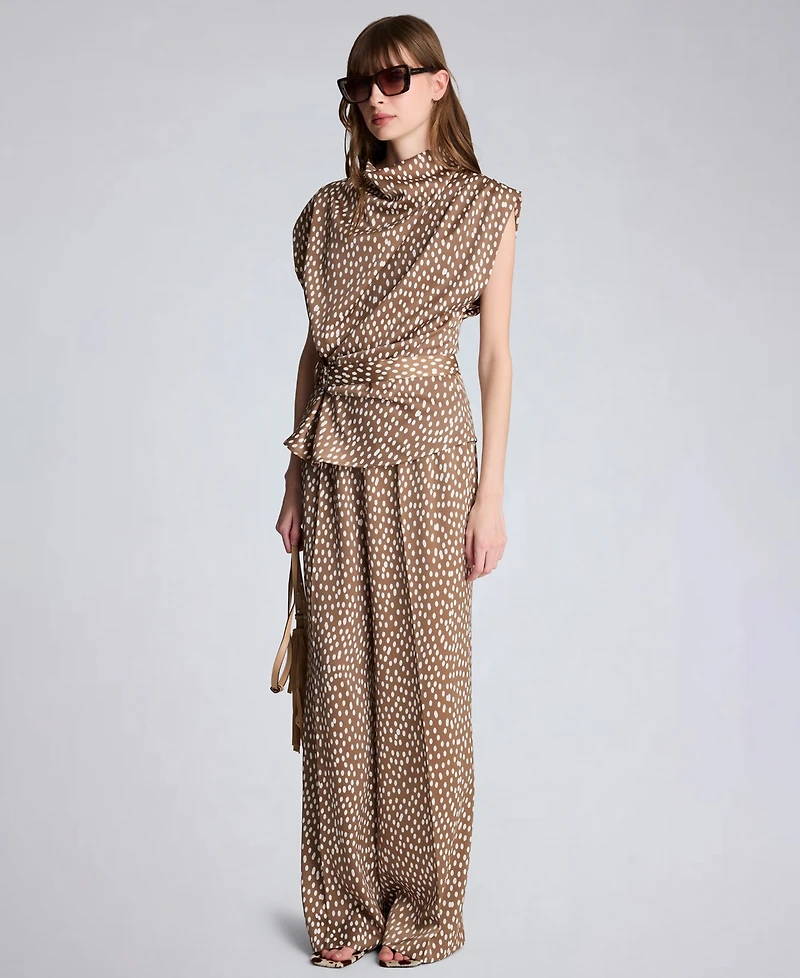 Kenneth Cole Women's Polka Dot Mid-Rise Trousers