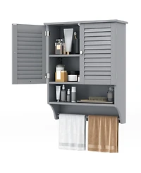 sumyeg 2-Door Wall Mounted Bathroom Medicine Cabinet with Towel Bar