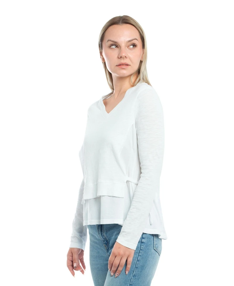 Wilt Clothing Women's Mixed Media Double Layer Long Sleeve