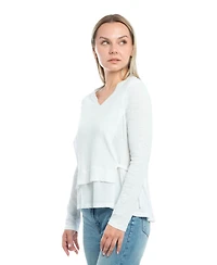 Wilt Clothing Women's Mixed Media Double Layer Long Sleeve