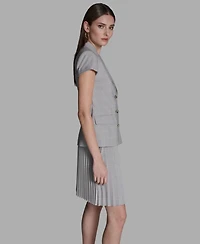 Bcbg Women's Peak Lapel Collar Plaid Double-Breasted Jacket