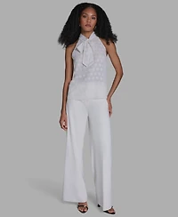 Bcbg Women's Tie-Neck Sleeveless Blouse