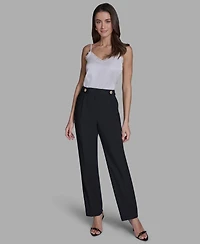 Bcbg Women's Pleated Mid Rise Wide-Leg Pants