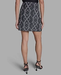Bcbg Women's Printed Knit Pull-On Mini Skirt