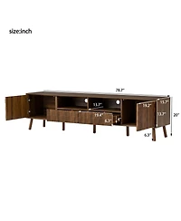 sumyeg 78" Storage Cabinet Tv Stand with Solid Wood Legs