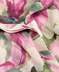 I.n.c. International Concepts Plus Printed Long-Sleeve Blouse, Created for Macy's