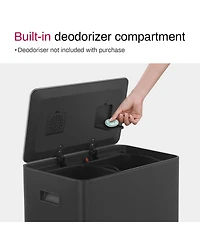 15.6 Gallon Rectangular Stainless Steel Step on With Two 30 Liter Compartments Trash Can