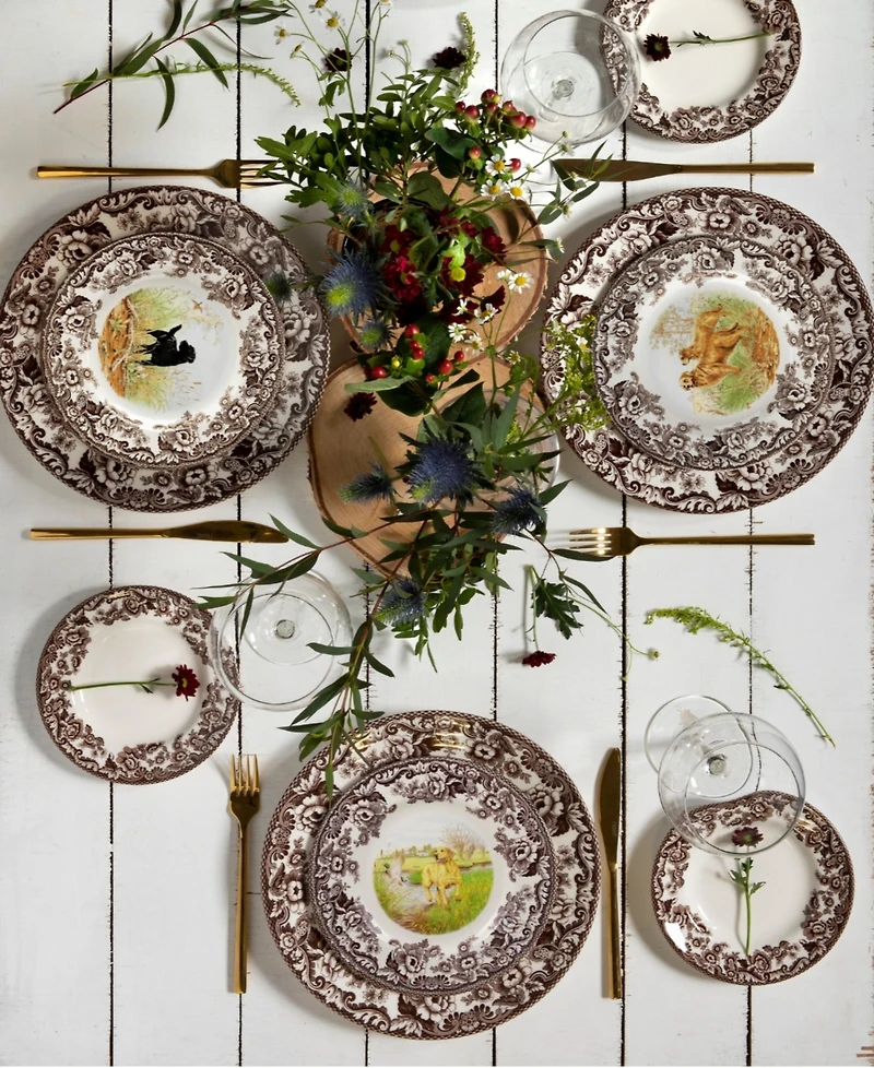 Spode Woodland Golden Retriever Cereal Bowl