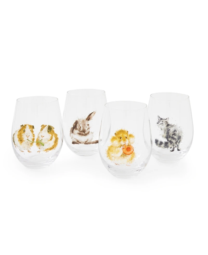 Royal Worcester Wrendale Designs Tumbler Glasses