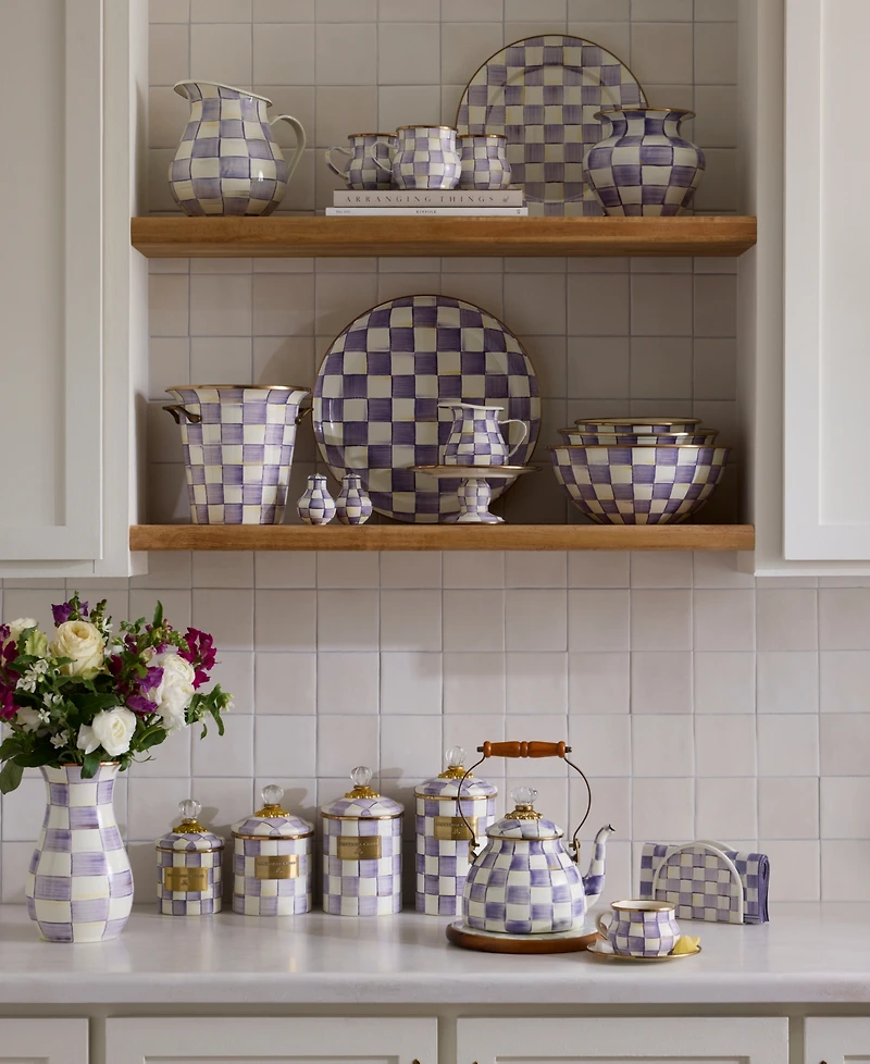 MacKenzie-Childs Violet Check Handmade Creamer