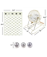 Gse Games & Sports Expert Large Bingo Game Set with 12" Bingo Cage and 1.5" Ping Pong Size Bingo Balls, Plastic Master Board