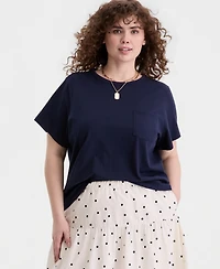 On 34th Trendy Plus Everyday Pocket T-Shirt, Macy's Exclusive