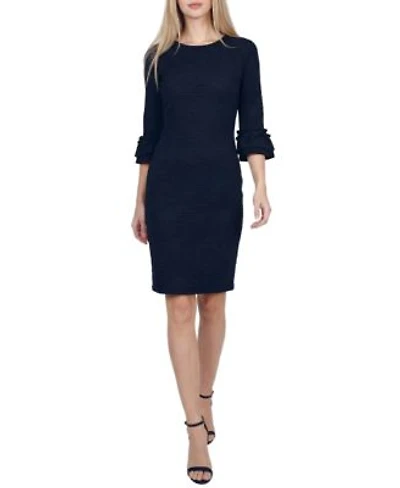 Ny Collection Womens 3 4 Sleeve Textured Knit Dress