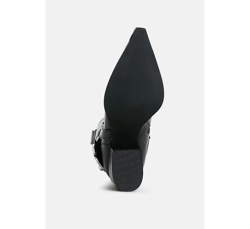 Woodstock Diamante Embellished Pin Buckle Boots