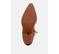 Hasting Patchwork Detail Low Heel Cowboy Boots