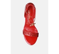 straight fire high heel glitter stilettos Sandals
