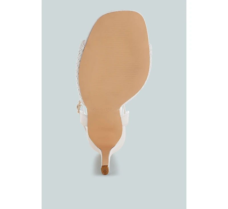 Vilasta Raffia Square Toe Stiletto Heels