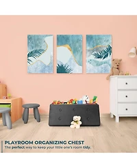 Sorbus Medium Faux Suede Storage Bench - Perfect Toy and Shoe Chest, Hope Chest, Pouffe Ottoman, Seat, Foot Rest