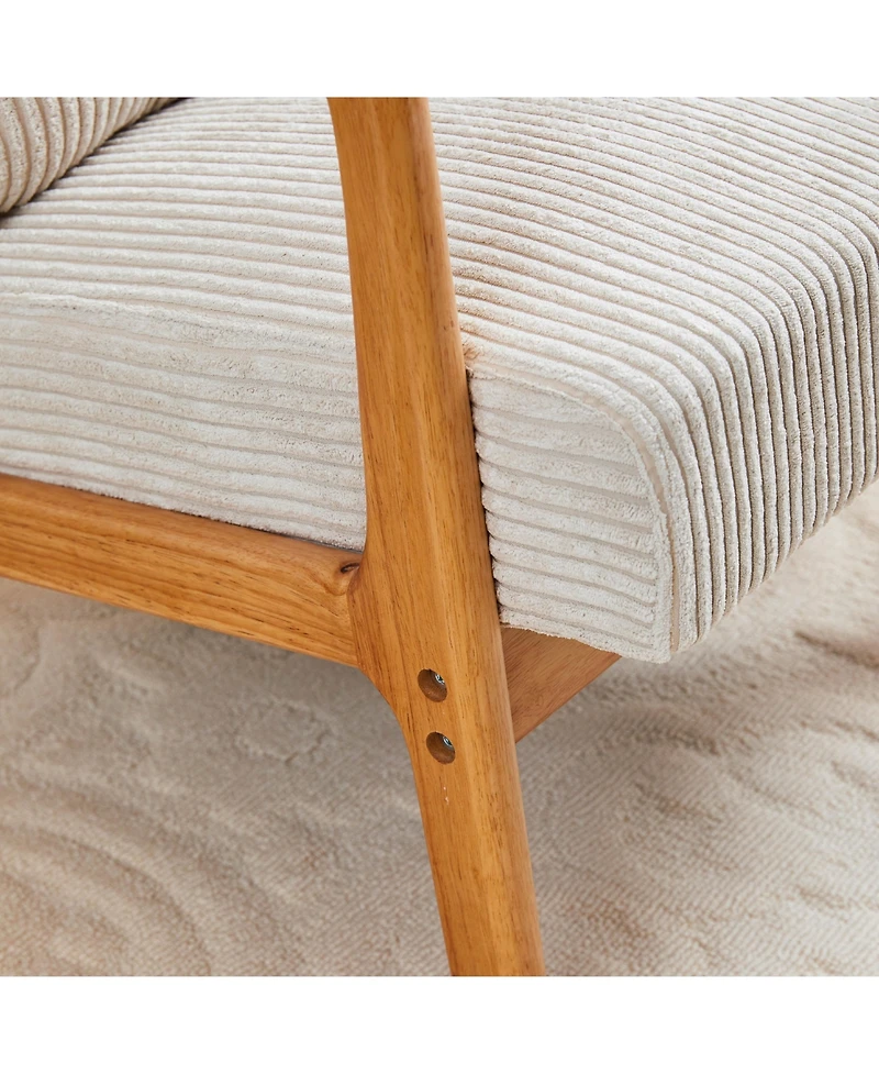 sumyeg Mid-Century Modern Chair with Pillow Upholstered and Solid Wood Frame