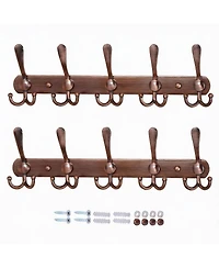 Yigii Heavy Duty 5-Tri Hook Wall Rack for Coats, Hats, Towels, Entryway