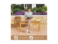 Slickblue 2-Person Acacia Wood Outdoor Bench with Curved Design