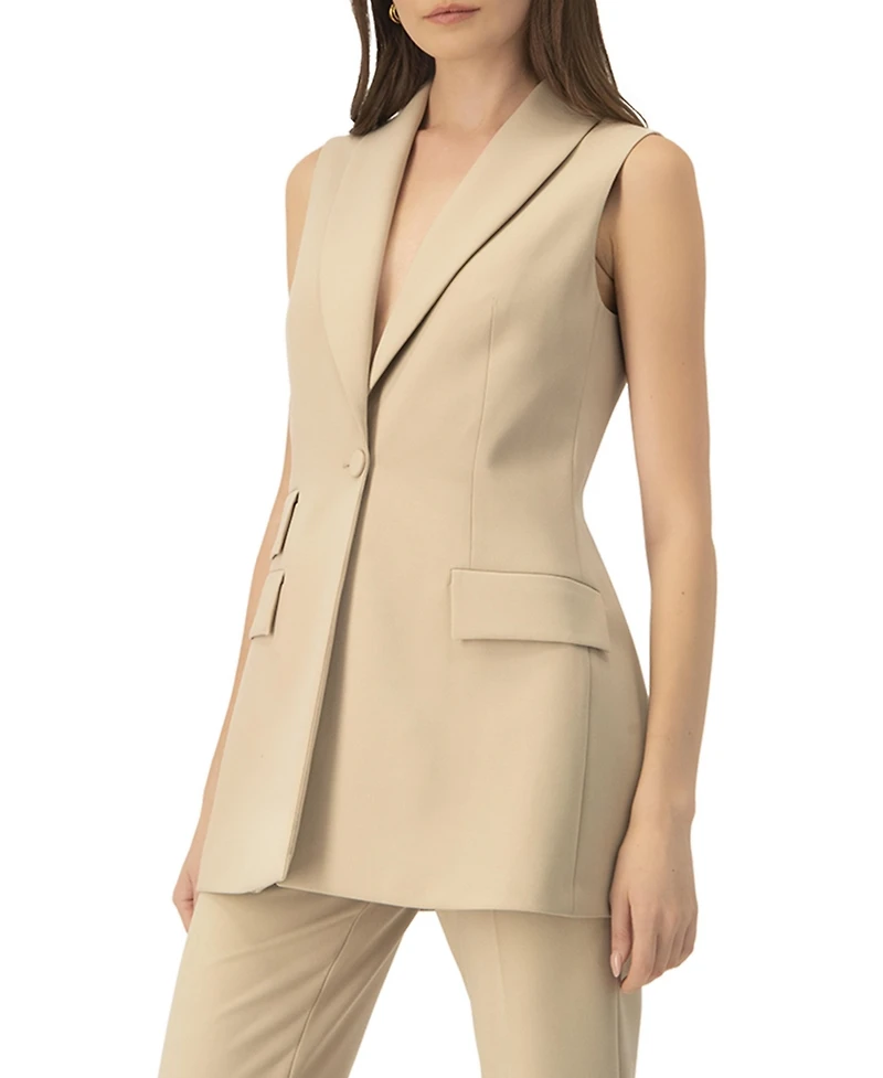 Ivonne Women's Long Tailored Vest Tops
