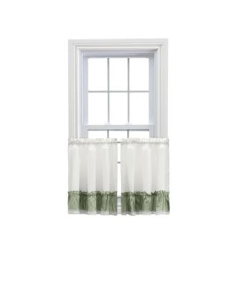 Ellis Curtain Madelyn Ruflled Victorian 1.5 X22 Rod Pocket Window Curtain Tiers 82 X22x36 X22 Sage