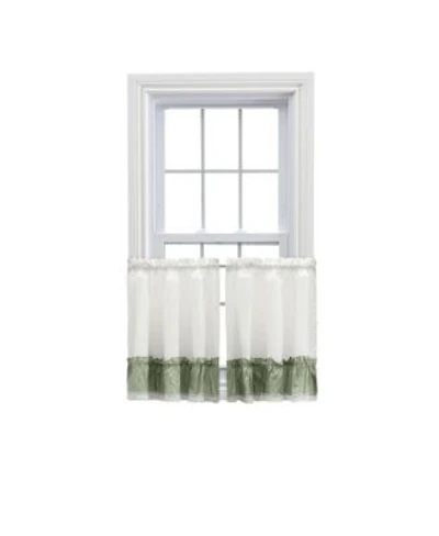 Ellis Curtain Madelyn Ruflled Victorian 1.5 X22 Rod Pocket Window Curtain Tiers 82 X22x36 X22 Sage