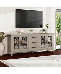 Gaomon Farmhouse Tv Stand, Entertainment Center for 75 Inch Tv, Media Console Tablefor Living Room, Bedroom, Grey