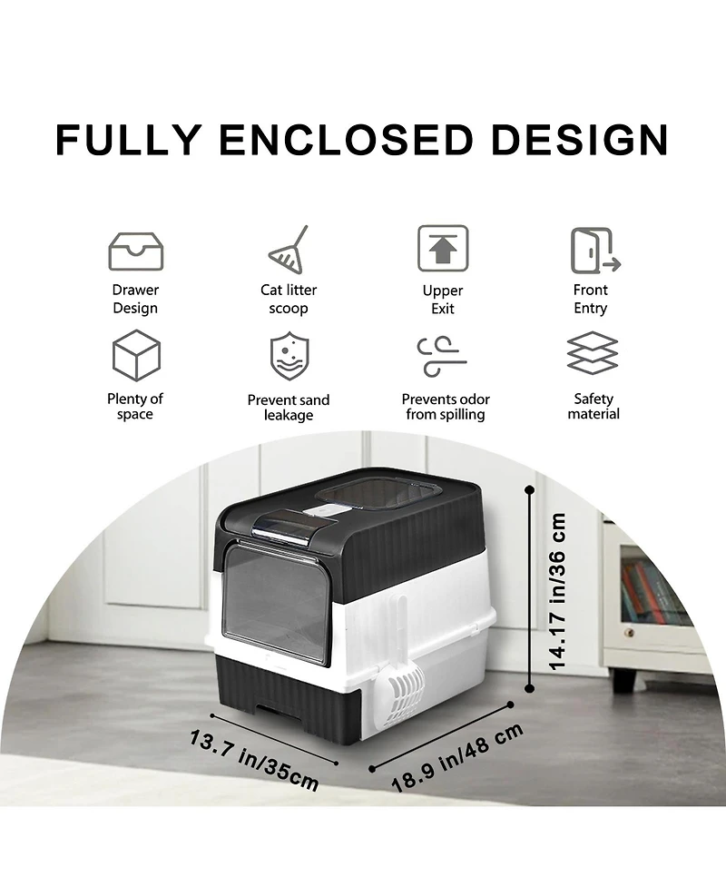 Aostirmotor Cube Design Cat Litter Box