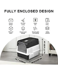 Aostirmotor Cube Design Cat Litter Box