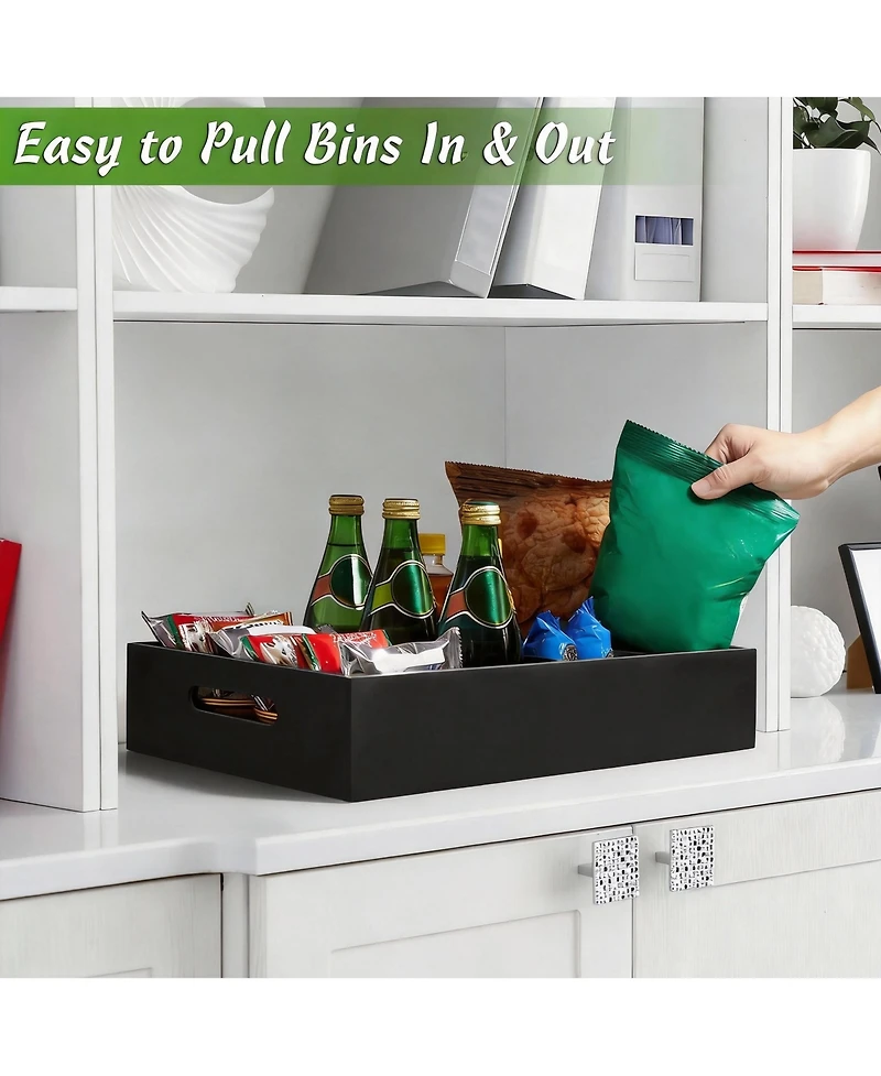 Yigii Wooden Snack Organizer with Removable Dividers for Countertop