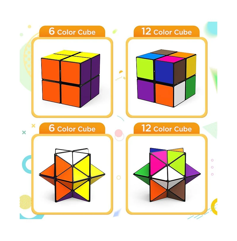 Bruce & Shark 2-in-1 Split Magic Cube, Transformable Fidget Toy, Morphs into Star & More