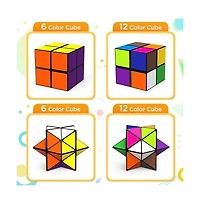 Bruce & Shark 2-in-1 Split Magic Cube, Transformable Fidget Toy, Morphs into Star & More