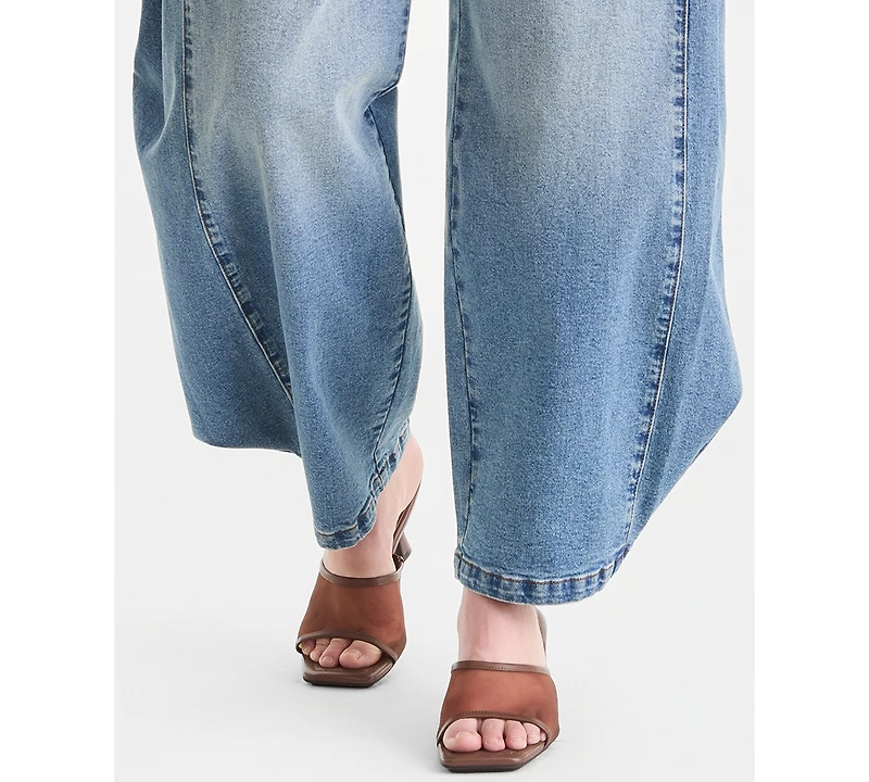 Bar Iii Women's High Rise Barrel-Leg Jeans, Macy's Exclusive