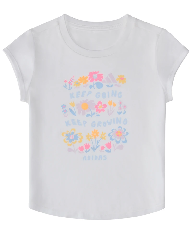 adidas Baby Girls' Short Cap Sleeve T-Shirt and Woven Shorts, 2-Piece Set