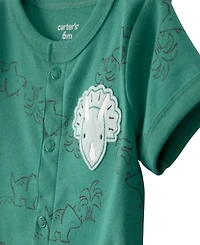 Carter's Baby Boys' Dinosaur Print Short-Sleeve Romper