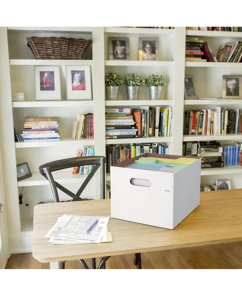 Yigii 12 Pack Cardboard File Boxes with Removable Lids for Letter & Legal Docs