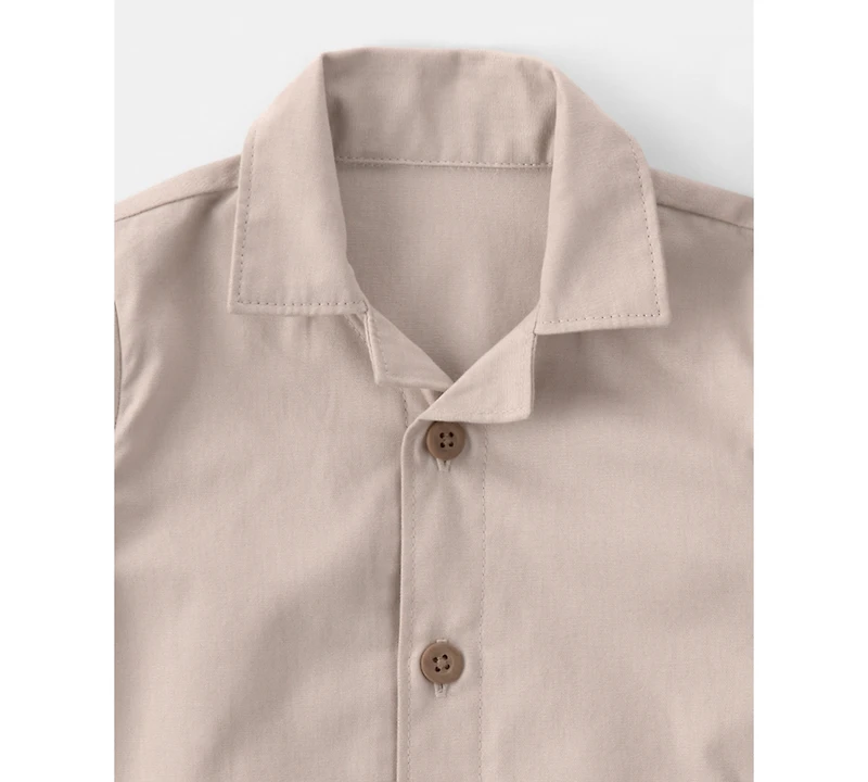 Carter's Baby Boys' Canvas Short-Sleeve Romper and Bucket Hat, 2-Piece Set